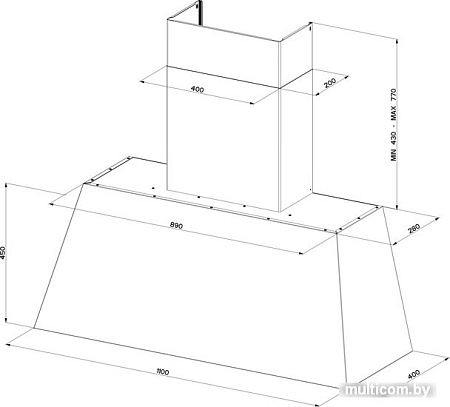 Кухонная вытяжка Faber Chloe XL CG Matt A110 321.0506.535