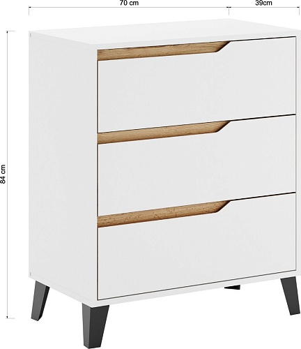 Комод ЭлиГард Eyva 3S (белый)
