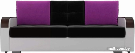 Диван Лига диванов Мейсон 102147 (черный/белый/фиолетовый)