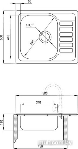 Кухонная мойка Deante Soul ZEO 311A (оформление)