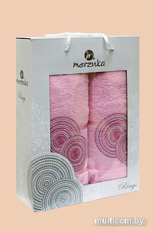 Набор полотенец Merzuka 50x90/70х140 11040 (2 шт, розовый)