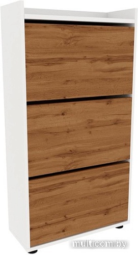 Тумба для обуви Doma Modul 3-х секционная (белый/дуб крафт)