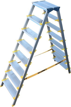 Лестница-стремянка Алюмет ASD 5208 (2х8 ступеней)