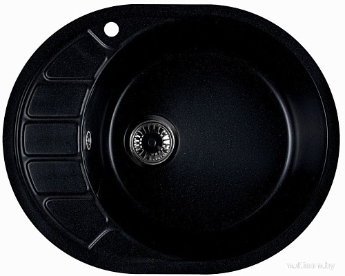 Кухонная мойка Marblan Ovata R (оникс,с сифоном)