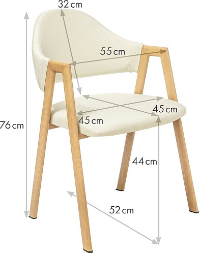 Стул с подлокотниками Mio Tesoro Луна DC-048A (белый/дерево)