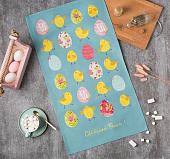 Полотенце Этель Пасхальные цыплята 4778284 (бирюзовый/желтый)