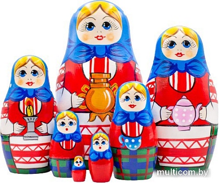 Развивающая игра Брестская Матрешка С самоваром (набор 7 шт)