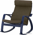 Кресло-качалка Ikea Поэнг (коричневый/хилларед темно-синий) 192.515.45