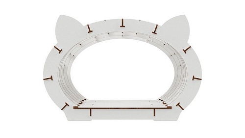 Сборная модель EWA «Кошкин дом» белый каркас — розовый мех
