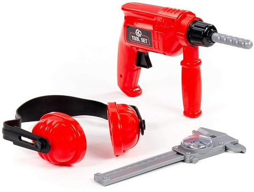 Набор инструментов игрушечных Полесье №23 91116 (дрель, наушники, штангенциркуль №2)