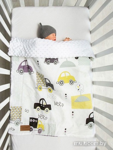 Плед Amarobaby Растем вместе. Город 85x95 (желтый/белый)