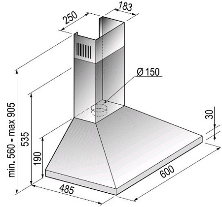 Кухонная вытяжка Korting KHC 6431 W