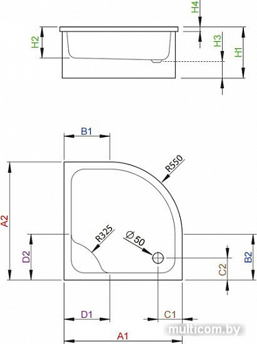 Душевой поддон Radaway Naxos A 90x90 [SBA9941-1]