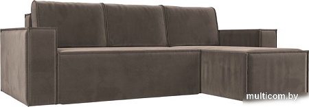 Угловой диван Mebelico Куба угловой 108647 (правый, БНП, велюр, коричневый)