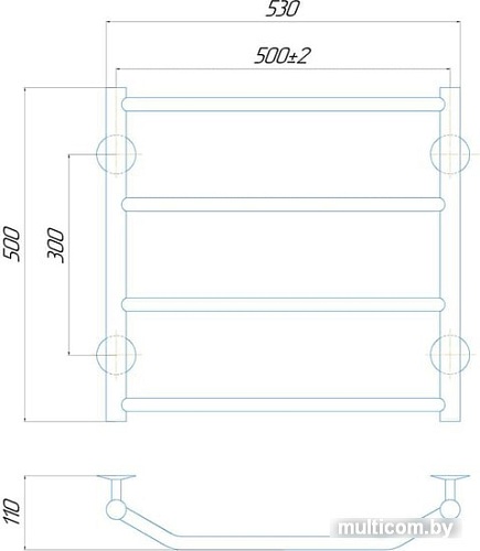 Полотенцесушитель Deffi Трапеция П5 500?500 В