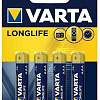 Элементы питания Varta Longlife 4 AAA LR03 04103113414 (4шт)