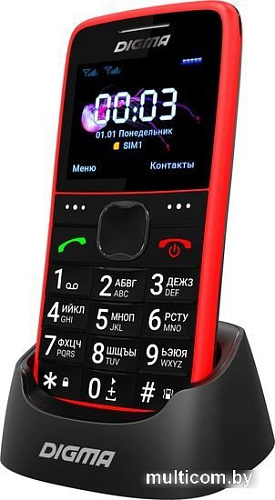 Кнопочный телефон Digma Linx S220 (красный)