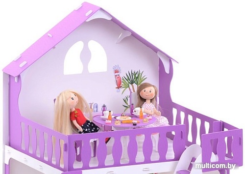 Кукольный домик Krasatoys Дом Марина с мебелью 000267 (белый/сиреневый)