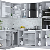 Готовая кухня Интерлиния Мила Пластик 1.88x2.4 LV (белый глянец/туманный глянец/опал светлый)