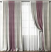 Комплект штор Pasionaria Кирстен 480x260 с подхватами (кремовый/розовый)