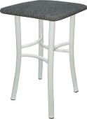 Табурет ВВР Квадрат (белый/рогожка серый)