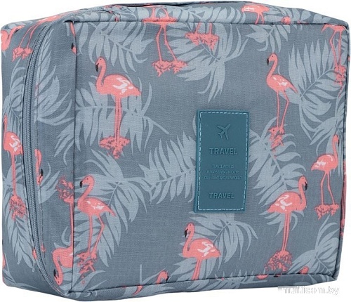 Косметичка Sima-Land Фламинго. На молнии 7081530 (серый)