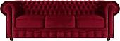 Диван Brioli Честер Классик трехместный (микровелюр, В48 вишневый)