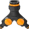 Разветвитель Fiskars Коннектор двухканальный с клапанами вкл/выкл 1027061