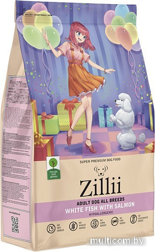 Сухой корм для собак Zillii Adult Dog All Breed белая рыба с лососем 3 кг
