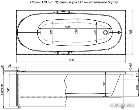 Экран под ванну Aquanet Dali 170 (белый)