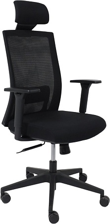 Офисное кресло AksHome Arcus (сетка/ткань, черный/черный полиамид)