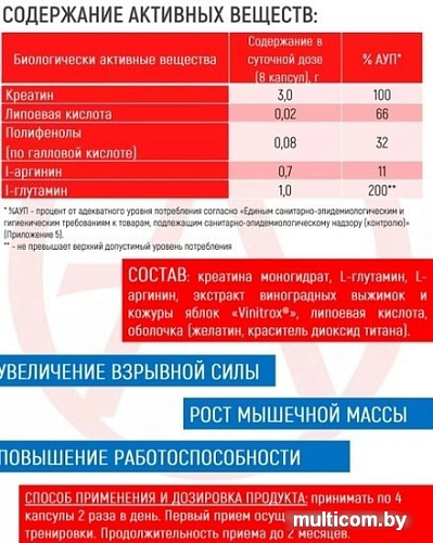 Комплекс Академия-Т Creatine Power Rush 3000 (120 капсул)