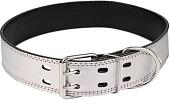 Ошейник Дарэленд простроченный 2х-слойный 45 мм 53-63 см (серебристый)