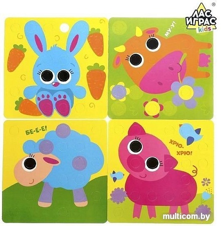 Развивающая игра Лас Играс Веселые пуговки. Ферма 3440819