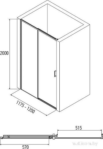 Душевой уголок Alex Baitler 80x200 SG61C80 + стенка AB61C120