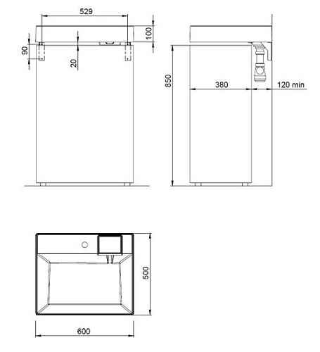 Умывальник Andrea Cometa 500