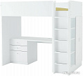 Кровать-чердак Ikea Стува/Фритидс 200x90 (3 ящика, 2 дверцы, бел/бел) 192.534.36