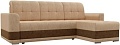 Угловой диван Mebelico Честер 61113 (правый, вельвет, бежевый/коричневый)