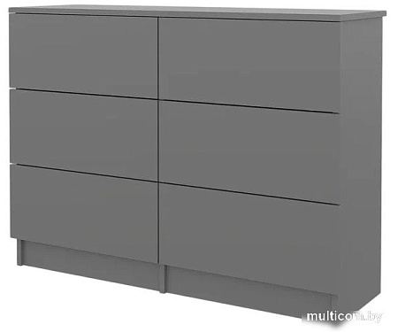 Комод Горизонт Нео 1050 6 ящиков (серый графит)