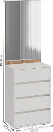 Тумба для обуви Woodville Роут с зеркалом 593741 (кашемир/дуб вотан)