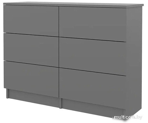 Комод Горизонт Нео 1050 6 ящиков (серый графит)