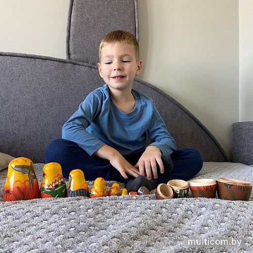 Развивающая игра Брестская Матрешка С динозаврами (набор 7 шт)