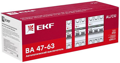 Выключатель автоматический EKF ВА 47-63 1P 10А (C) 6kA PROxima mcb4763-6-1-10C-pro