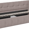 Кровать-тахта Трия Грей c мягкой обивкой с ПМ 80x200 (велюр Galaxy серо-бежевый)