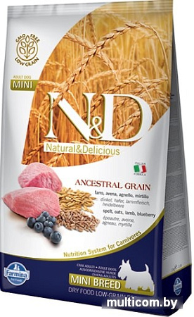 Корм для собак Farmina N&D Low Grain Lamb & Blueberry Adult Mini 7 кг