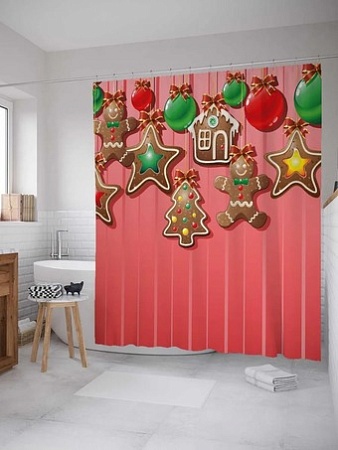 Шторка-занавеска для ванны JoyArty Подвесные сладости sc_38340