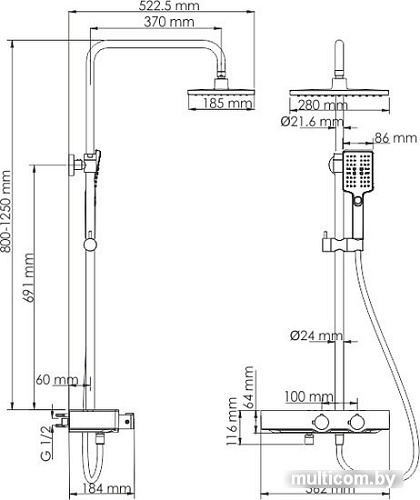Душевая система Wasserkraft A11301