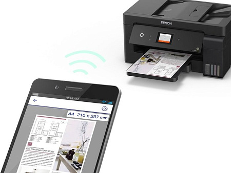 МФУ Epson L14150 (ресурс стартовых контейнеров 7500/6000, чернила 001)