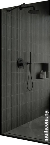 Душевая стенка MaybahGlass 195x79 MGD-698-6у (графитовое стекло/черный)