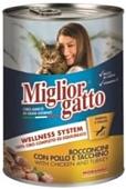 Корм для кошек MigliorGatto Line Chunks Chicken and Turkey Cat 0.405 кг